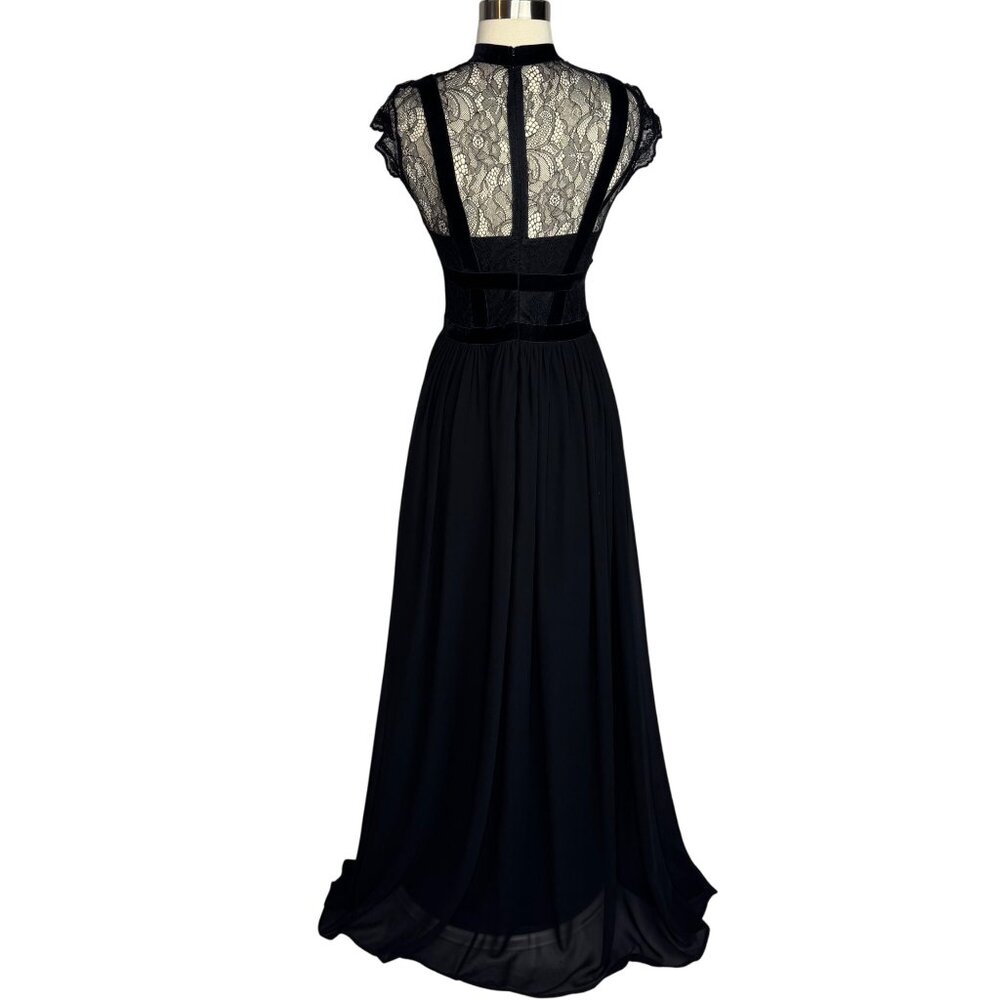 Miusol Whimsigoth Goth Dark Fairy Black Lace Maxi Dress Sz Sm - Picture 8 of 13